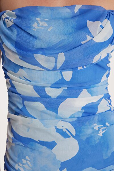 Tudors Women's Standard Fit Regular Cut Square Neck Midi Dress