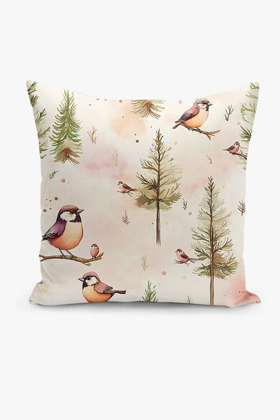 Filamente Double Sided Digital Printing Throw Pillow Cover Children's Room Bird Pattern