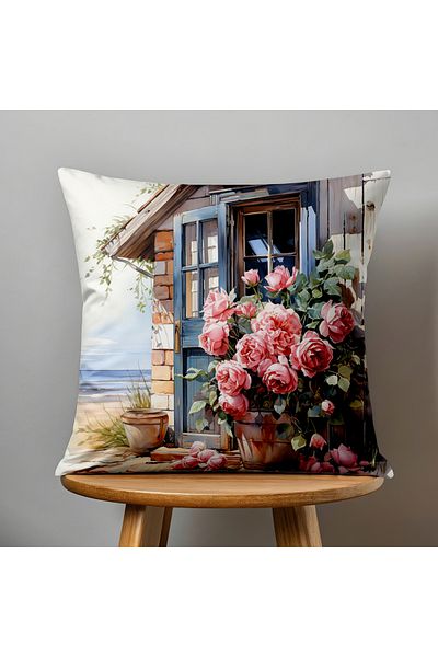 Filamente Double Sided Digital Printing Throw Pillow Cover Floral Pattern