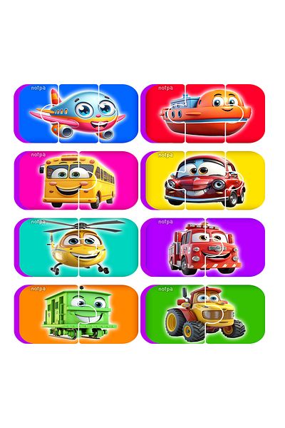 kutuTR 18-36 Months Baby Eva Magnetless Puzzle - Vehicles Sticking on the Warm