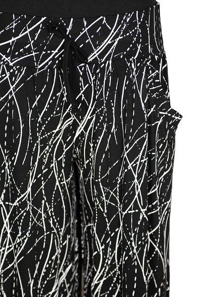 Barem Women's Elisa Asymmetrical Lines Combed Cotton Black Trouser Skirt