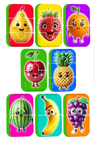 kutuTR أحجية فواكه إيفا بدون مغناطيس للأطفال من سن 18 إلى 36 شهرًا - تلتصق عند الرطوبة