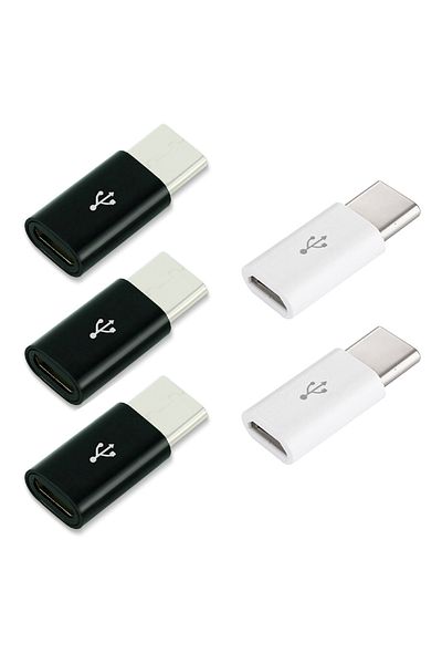 Choice 3Black 2White 1PCS/5PCS Micro USB Female To Type C Male Adapter Mobile Phone Android Converter Micro