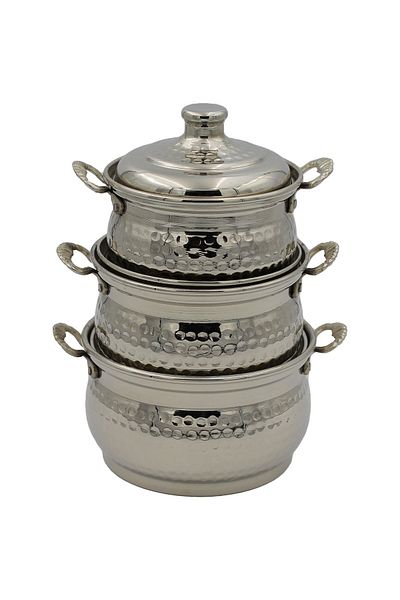 Tanemce Mini Casserole Pot Set of 3 Hand Forged Nickel 12-13-14 cm Copper Pot