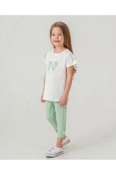 My Hanne Bow Printed Girl's Suit 50357