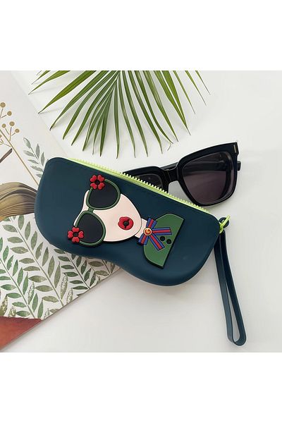 GlassySKY Cute Eyewear Case with Practical Easy Carrying and Access, Summer Accessory Fashion, Which Can Be Hung in Silicone Bag