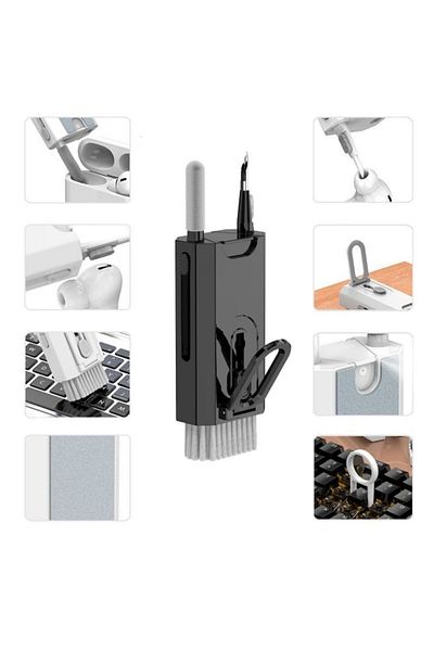 varioshop Kit Multifunctional de Curatare Produse Electronice 8 in 1 VarioShop®, cu Microfibra, Suport Telefo