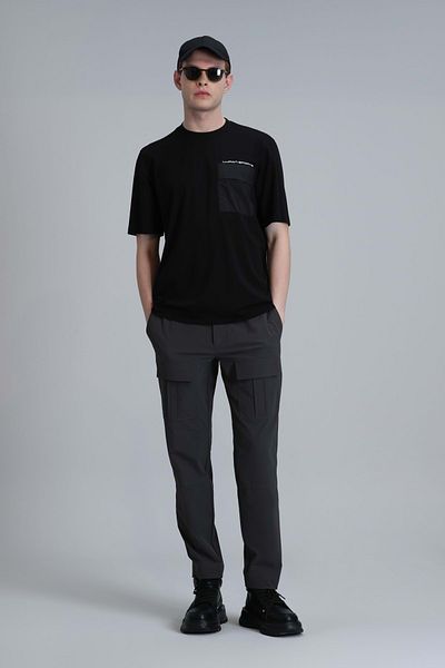 Lufian 111020209 Liam Modern Graphic T-shirt Ανδρικό T-shirt Μαύρο