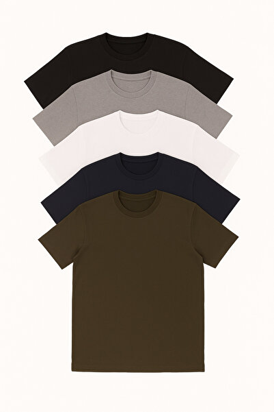 FATELLA Ανδρικό πολύχρωμο μπλουζάκι Comfort Crew με κοντό μανίκι