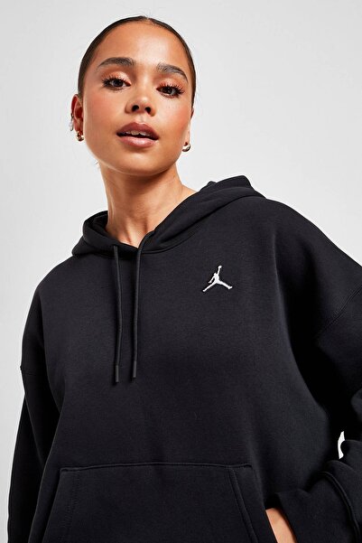 Nike Jordan Essential Fleece Pullover Loose Fit Hoodie Γυναικείο φούτερ με κουκούλα φαρδιά κοπή μαύρο