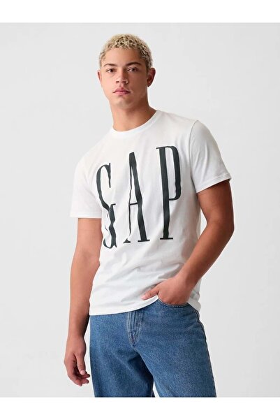 GAP V-Everyday Soft Corp Logo Tee Short Sleeve T-Shirt Mens T-Shirt White