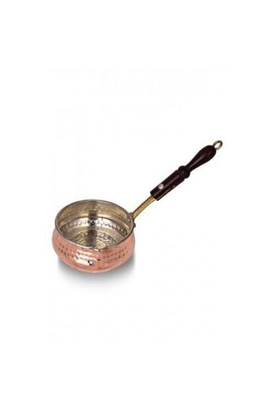 Tanemce Salsa Sauce Bowl No 12 Wooden Handle Machine Forged Red Copper Sauce Bowl