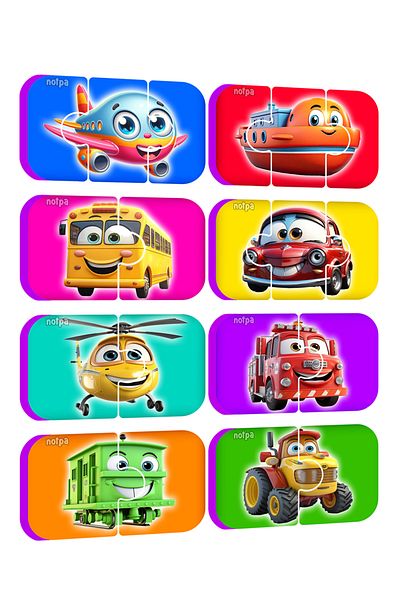 kutuTR 18-36 Months Baby Eva Magnetless Puzzle - Vehicles Sticking on the Warm