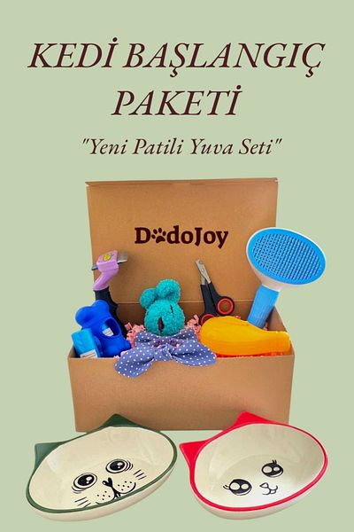 DodoJoy Cat Starter Pack Cat Grooming Kit Toy Set Cat Leash Pet Grooming Kit