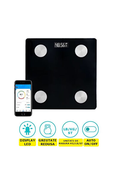 varioshop VarioShop® Smart Electronic Bathroom Scale, With Smart Application, Body, Digital, Illuminated, T