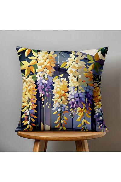Filamente Double Sided Digital Printing Throw Pillow Cover Floral Pattern