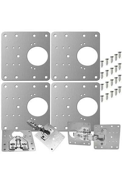 varioshop Set 4 Placi de Fixare pentru Repararea Balamalelor VarioShop®, Utilizare Universala, Usor de Montat