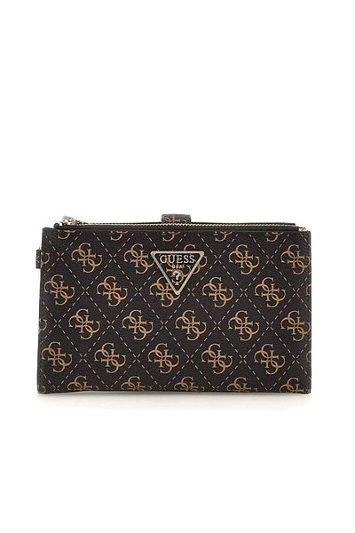 Guess Laurel Slg Dbl Zip Organizér Dámská Hnědá Peněženka Swqe8500157-bnl