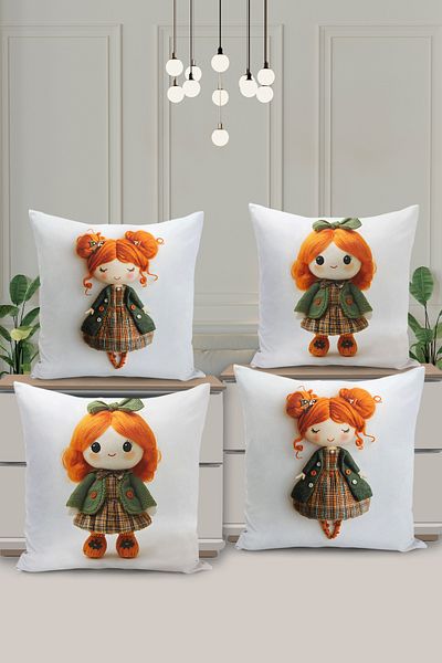 Filamente 4-Piece Double-Sided Digital Printing Throw Pillow Cover Children's Room
