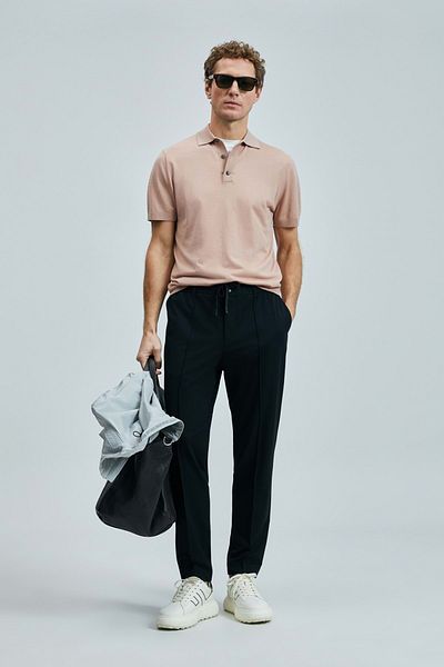 Lufian 111190337 Simon Smart Men's Chino Pants Slim Fit Men's Trousers Black