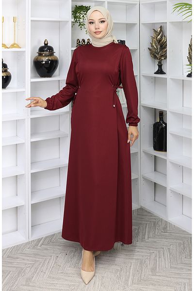 sefamerve Φόρεμα με κορδόνια 5110-09 Claret Red