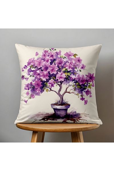 Filamente Double Sided Digital Printing Throw Pillow Cover Floral Pattern