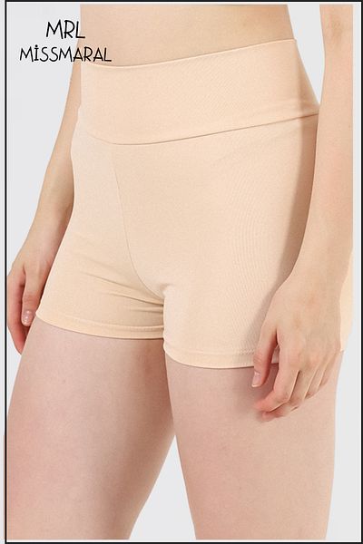 missmaral Culoarea pielii pentru femei Nu arată lenjerie de corp Mini pantaloni scurți cu talie înaltă Utilizare zilnică Aspect strâns 1080