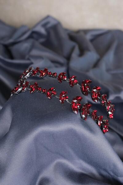 Limelia تاج حناء العروس من الكريستال الزجاجي الماسي الألفا بوردو