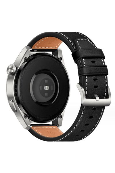 OEM Curea din piele pentru ceas inteligent compatibil cu Huawei Watch GT2/GT3, lățime 22mm, neagră