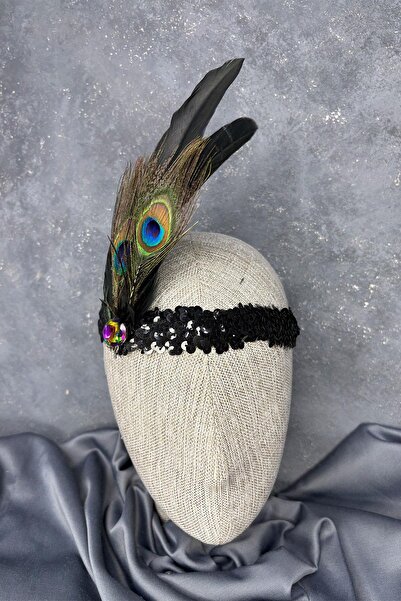 Limelia Coroana de henna pentru mireasa Fadel cu pene verzi