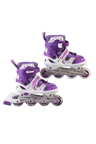 alpmodel Lighted Adjustable Silicone Wheel Metal Body Skates with Bag