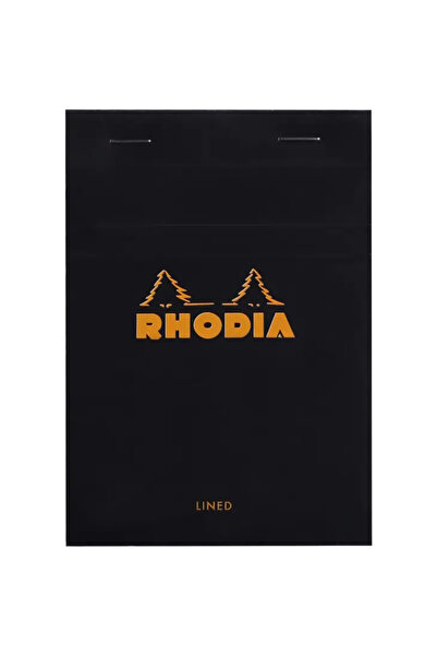 Rhodia Βασικά είδη A6 80yp Σημειωματάριο με κάλυμμα με ρίγες, μαύρο / 136009