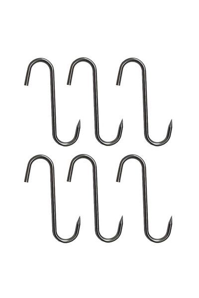 OEM Set 6 Carlige Profesionale macelarie, 23cm, Ø10 mm, inox, tip S