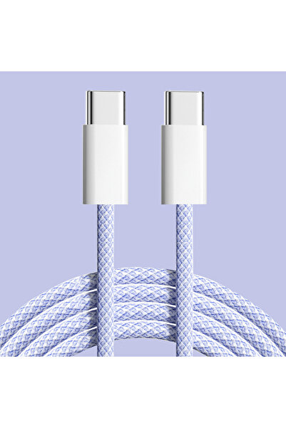 Choice كابل 3 متر من النوع C إلى النوع C باللون الأرجواني بقوة 60 واط لهاتف i...