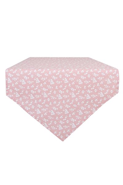 Clayre & Eef Fata de masa bumbac roz pudrat Flowers 50*160 cm