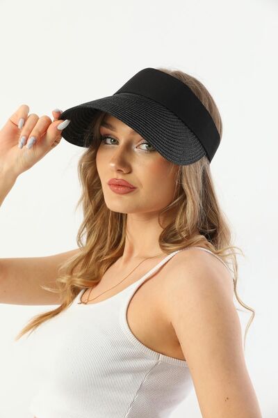 Ritagarcia Hasır Tenisci Siyah Vizör Şapka