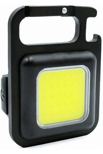 Generic Mini 500 Lumen LED COB Keychain Flashlight – Rechargeable Pocket Light with Bracket & Opener