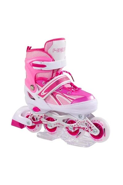 alpmodel Lighted Adjustable Silicone Wheel Metal Body Skates with Bag