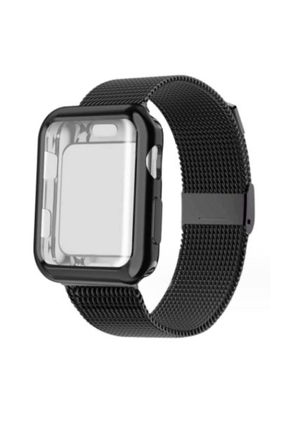 OEM Curea metalică neagră pentru Apple Watch Ultra/SE/9/8/7/6/5/4/3/2/1 - 42/44/45/49 mm