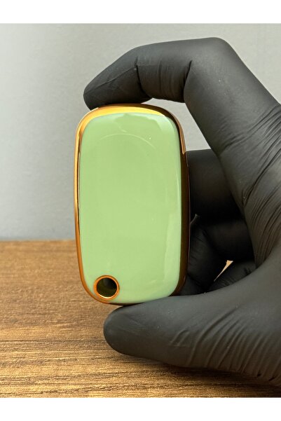 Luxe Aksesuarr Compatibil cu Renault Fluence, husă de protecție din silicon nano pentru telecomanda cu 3 butoane tip Sustă, culoare verde