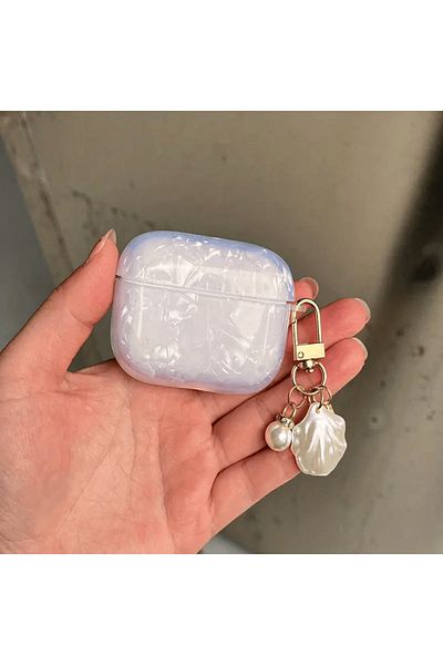 CASABLANCA AirPods 4Th Earphone Case with Seashell and Pearl Charm Compatible with Generation