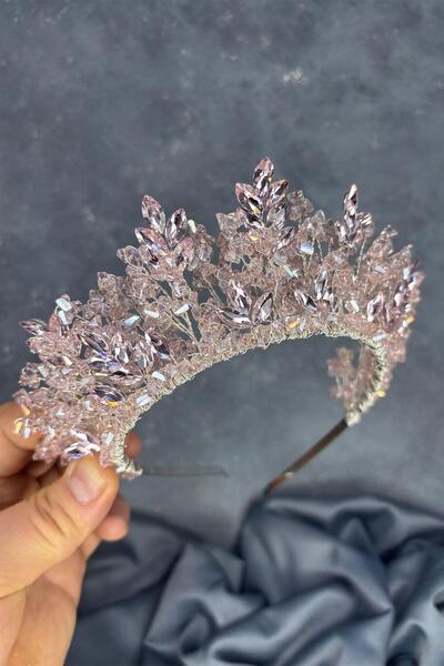 Limelia Powder Nature Tiara de mireasă cu mărgele Accesoriu pentru păr de mir...