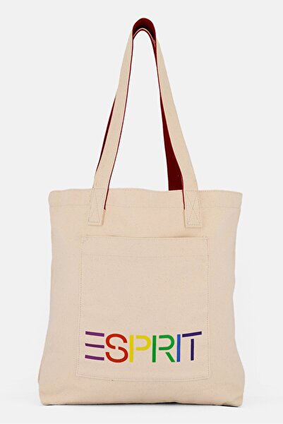 Esprit حقيبة تسوق نسائية مطبوعة برسومات جرافيكية، 39 سم ارتفاع × 43 سم طول × ...