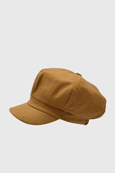 Külah Kadın Kasket Yünlü Desenli Dökümlü Şapka