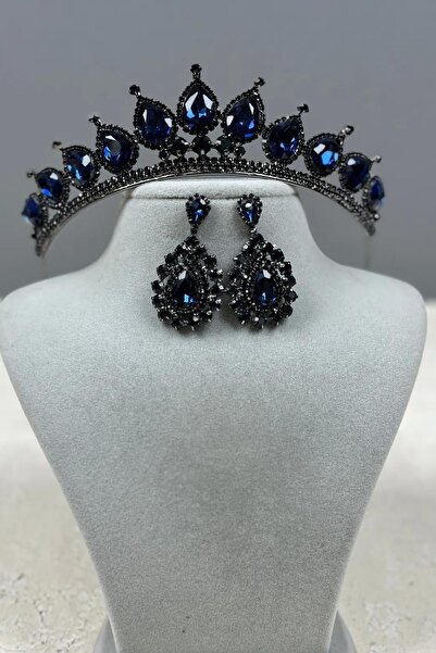 Limelia Set de coroană și cercei Neri Model pentru costum de nuntă Henna, alb...