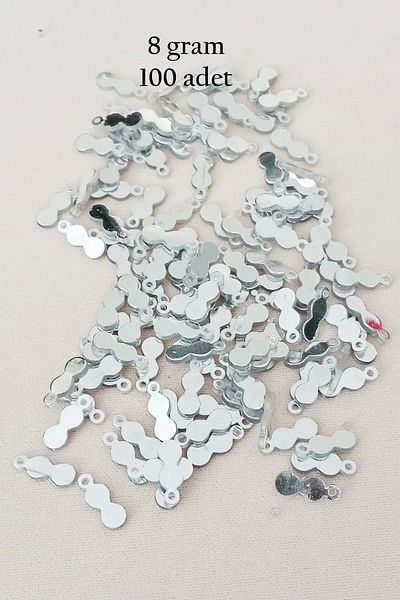 Skygo Oya evening bracelet necklace plexi metallic plastic sequin silver color 8 gram 100 pieces - bnc508