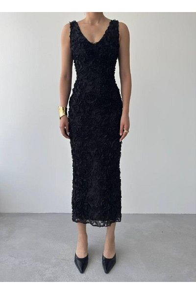 JANES Kren Rose Detailed Dress