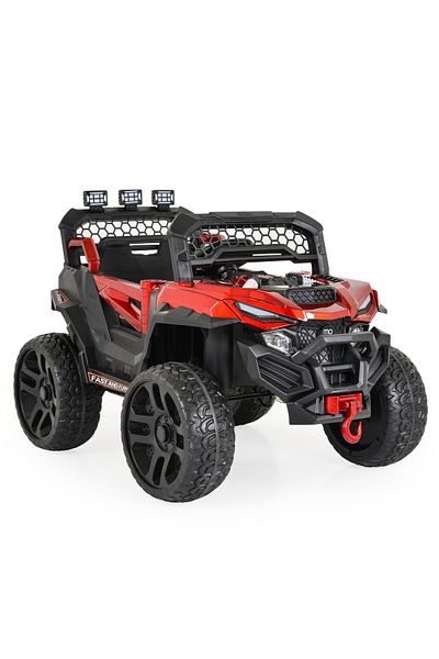 Moni Masinuta Electrica pentru copii 3-6 Ani cu 4 Motoare, Moni Jeep ATV Rosu, MP3, 2 Viteze, Telecomanda