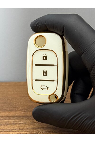 Luxe Aksesuarr Compatibil Renault Fluence Switchblade 3 Buton Protectie Comanda Cheie Silicon Nano Carcasa Culoare Albă