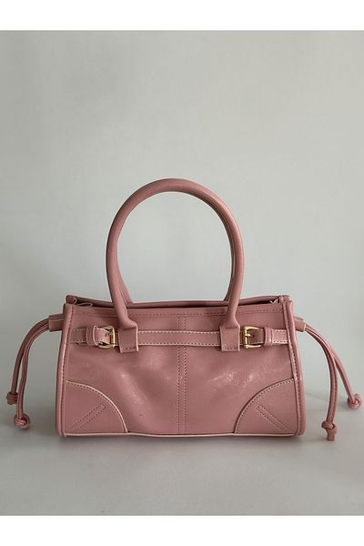 Boutiquehaki Bomin Soft Leather Hand and Shoulder Bag Pink